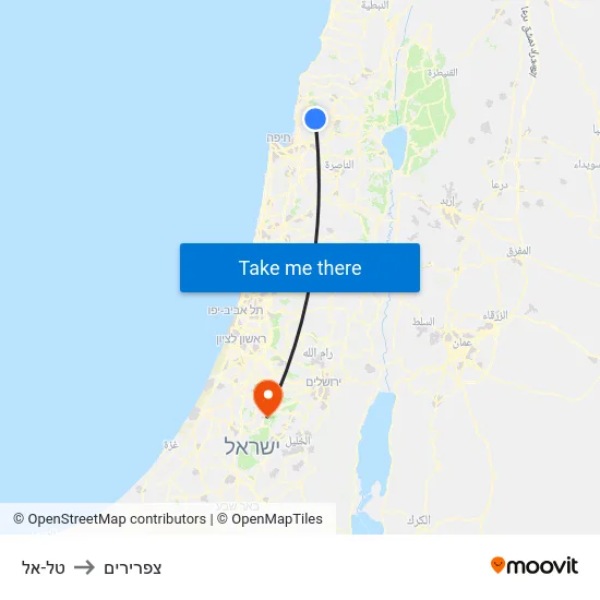 טל-אל to צפרירים map