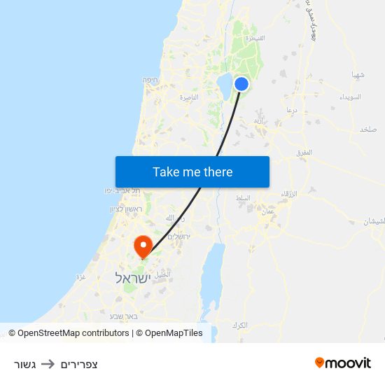 גשור to צפרירים map