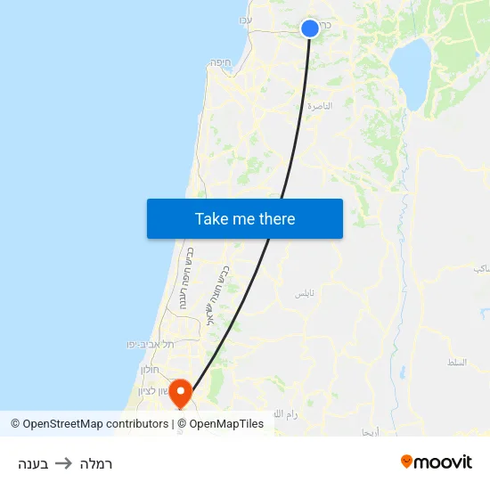 בענה to רמלה map