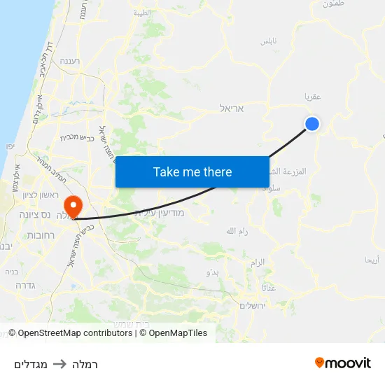 מגדלים to רמלה map