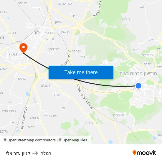 קניון עזריאלי to רמלה map