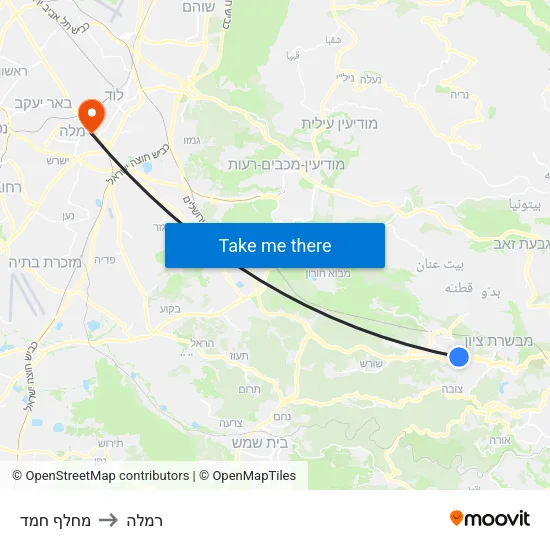 מחלף חמד to רמלה map
