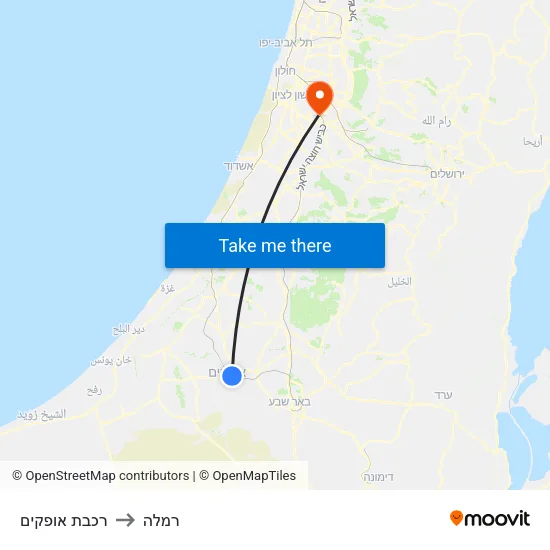 רכבת אופקים to רמלה map