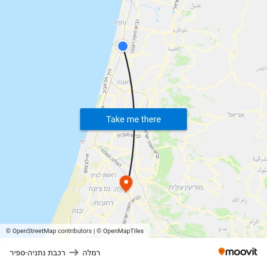 רכבת נתניה-ספיר to רמלה map