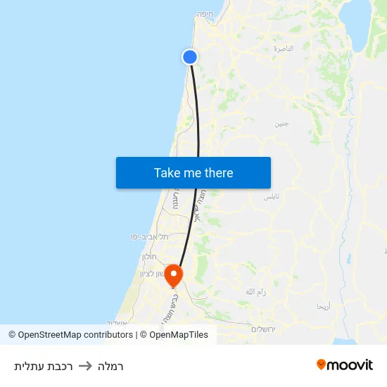 רכבת עתלית to רמלה map