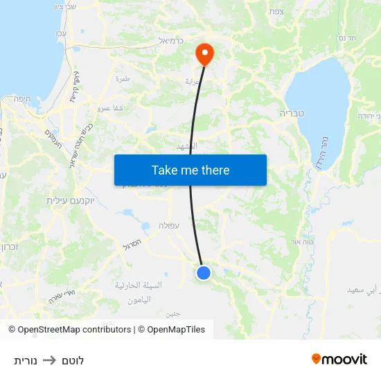 נורית to לוטם map