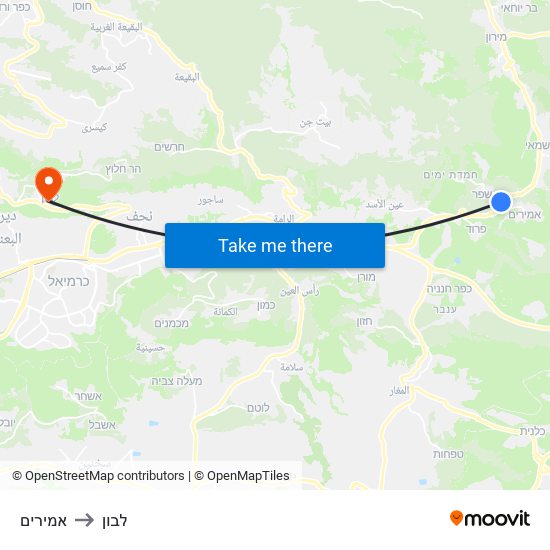 אמירים to לבון map