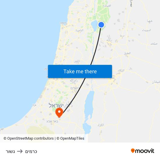 גשור to כרמים map