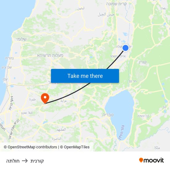 חולתה to קורנית map