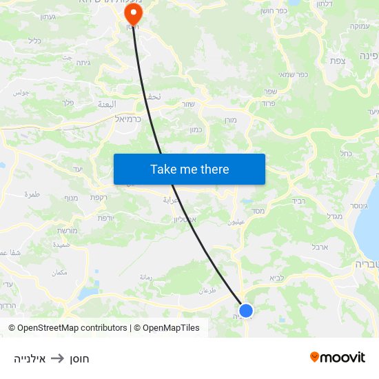 אילנייה to חוסן map