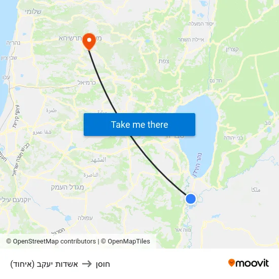 אשדות יעקב (איחוד) to חוסן map
