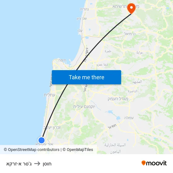 ג'סר א-זרקא to חוסן map
