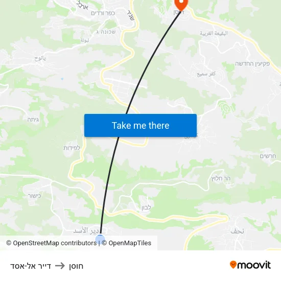 דייר אל-אסד to חוסן map