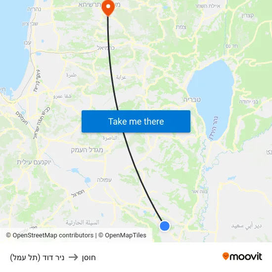 ניר דוד (תל עמל) to חוסן map