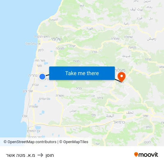 מ.א. מטה אשר to חוסן map