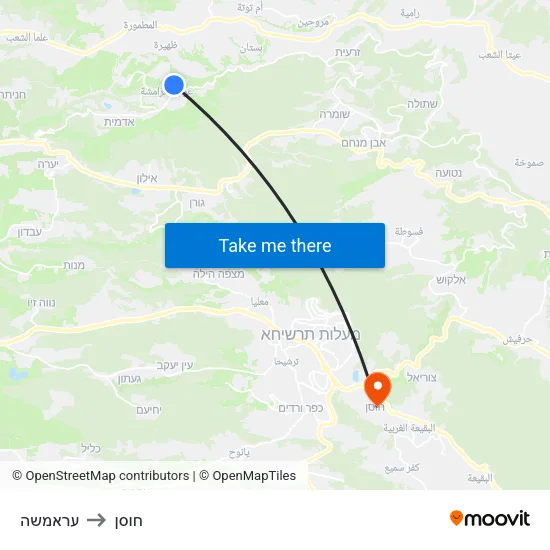 עראמשה to חוסן map