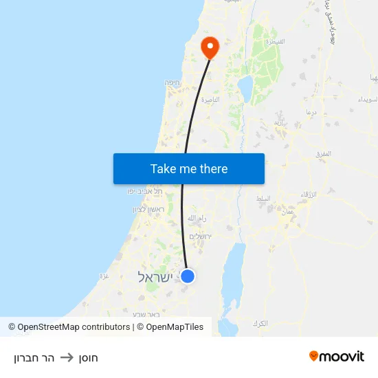 הר חברון to חוסן map