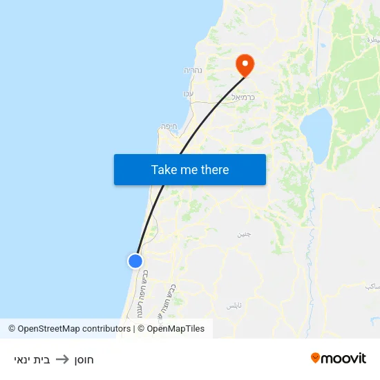 בית ינאי to חוסן map