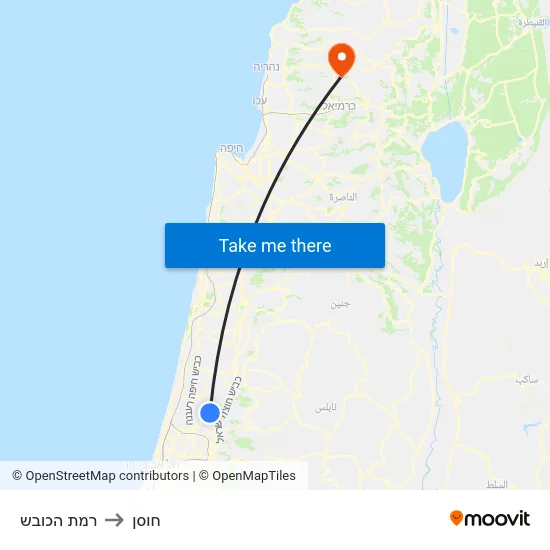רמת הכובש to חוסן map