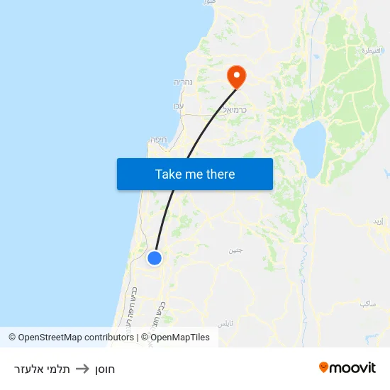 תלמי אלעזר to חוסן map