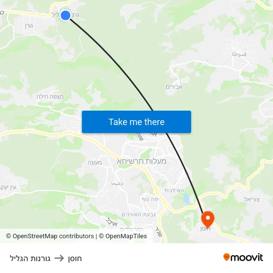 גורנות הגליל to חוסן map