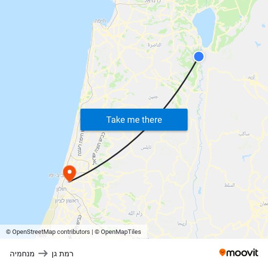 מנחמיה to רמת גן map