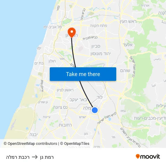 רכבת רמלה to רמת גן map