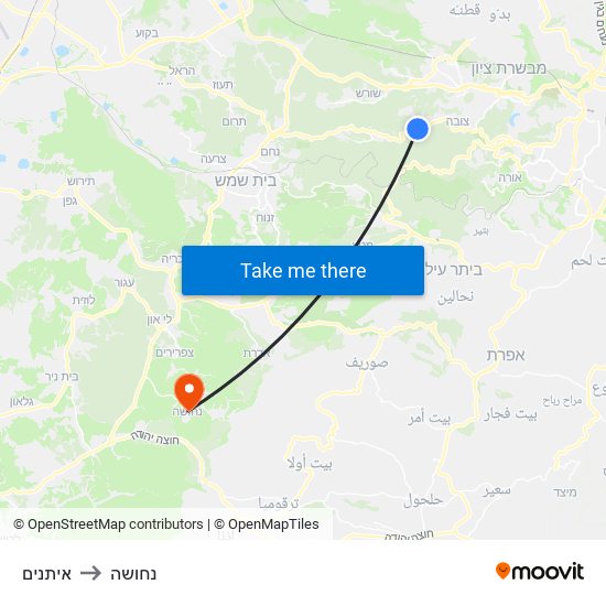 איתנים to נחושה map