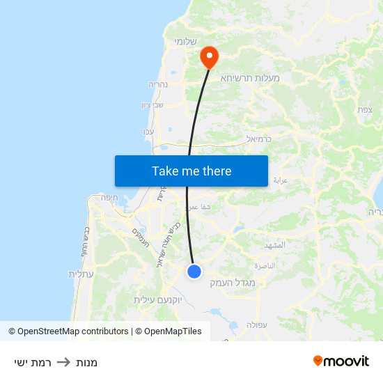 רמת ישי to מנות map