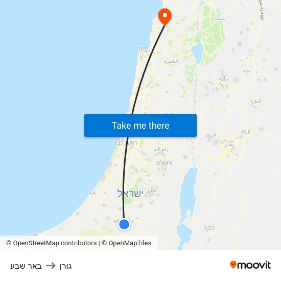 באר שבע to גורן map