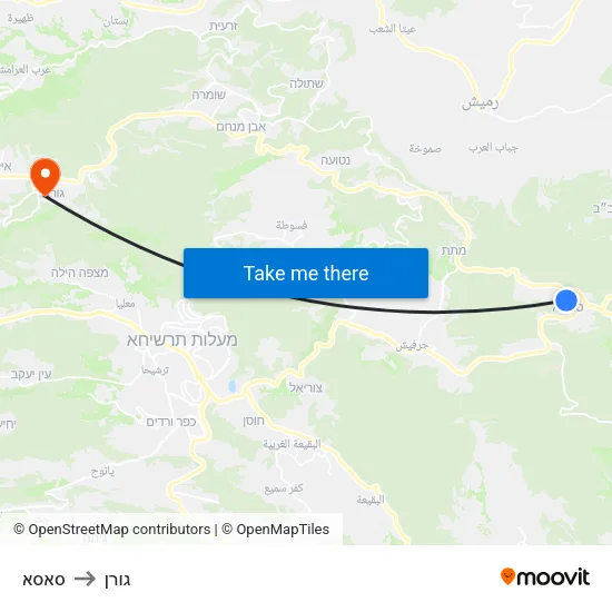 סאסא to גורן map