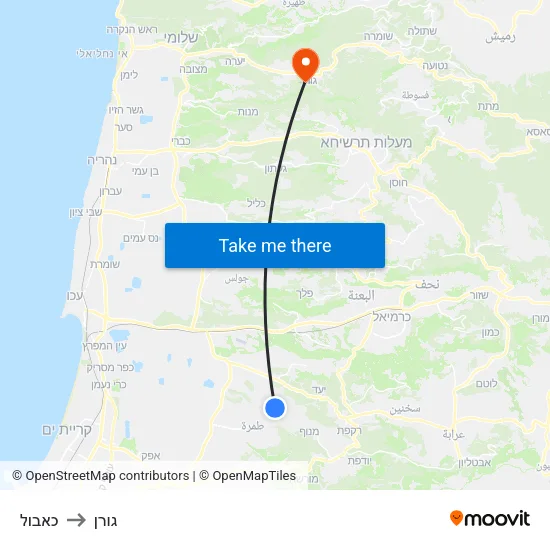 כאבול to גורן map
