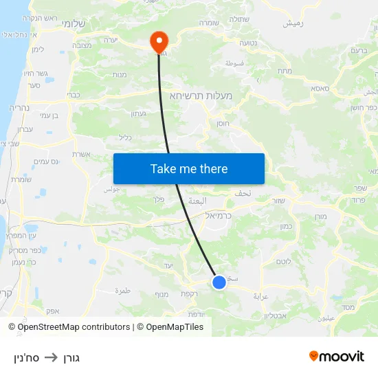 סח'נין to גורן map
