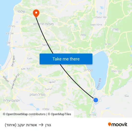 אשדות יעקב (איחוד) to גורן map