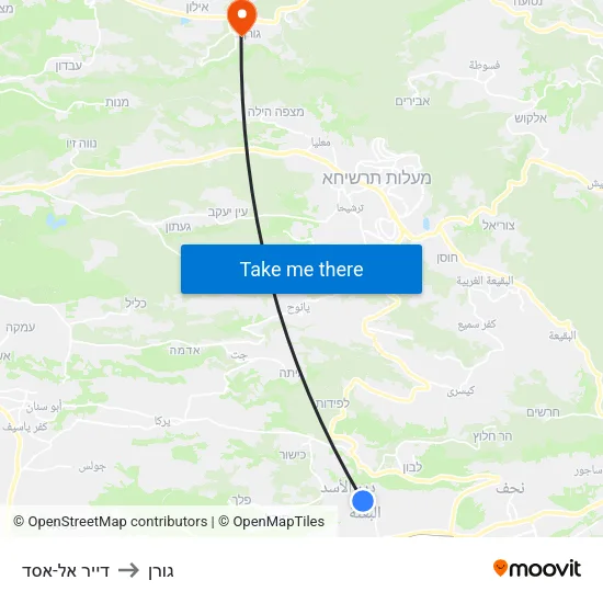 דייר אל-אסד to גורן map