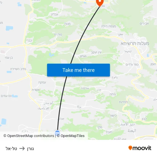 טל-אל to גורן map