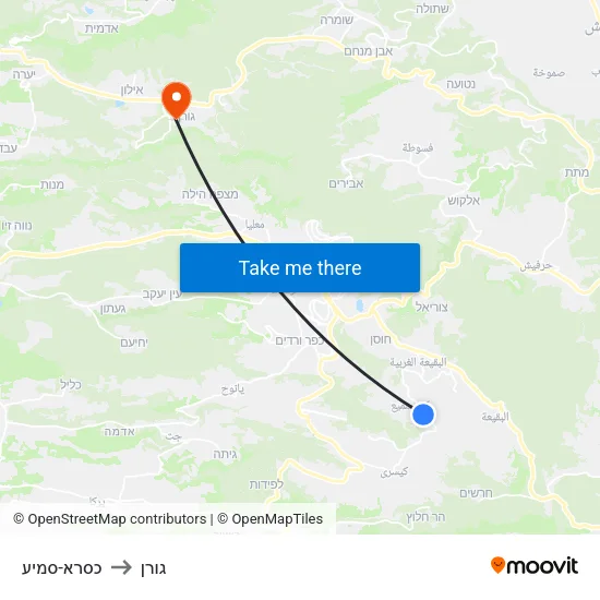 כסרא-סמיע to גורן map