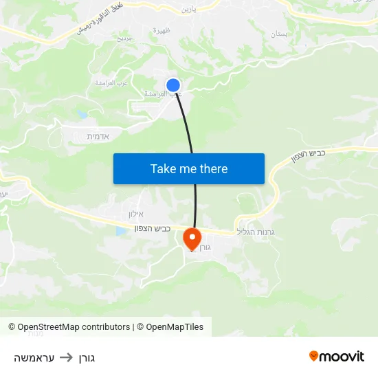 עראמשה to גורן map