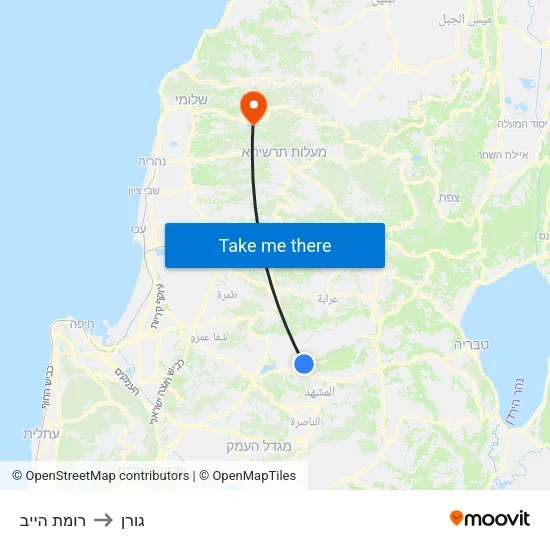 רומת הייב to גורן map