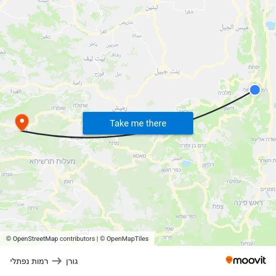 רמות נפתלי to גורן map
