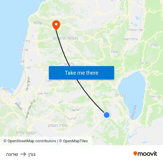 שרונה to גורן map