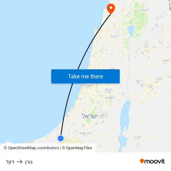 דקל to גורן map