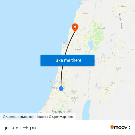 כפר טרומן to גורן map