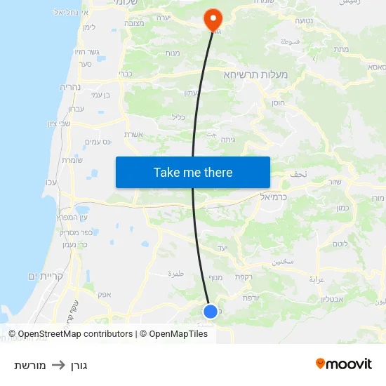 מורשת to גורן map