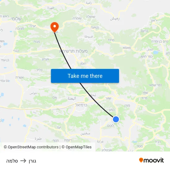 סלמה to גורן map