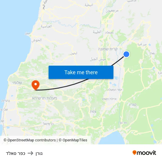 כפר סאלד to גורן map