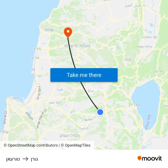 טורעאן to גורן map