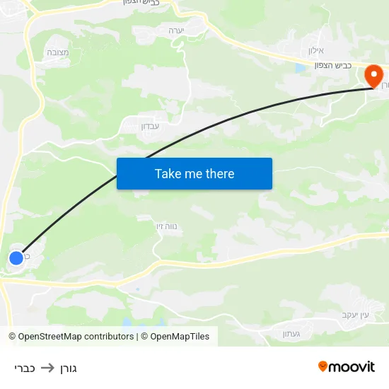 כברי to גורן map