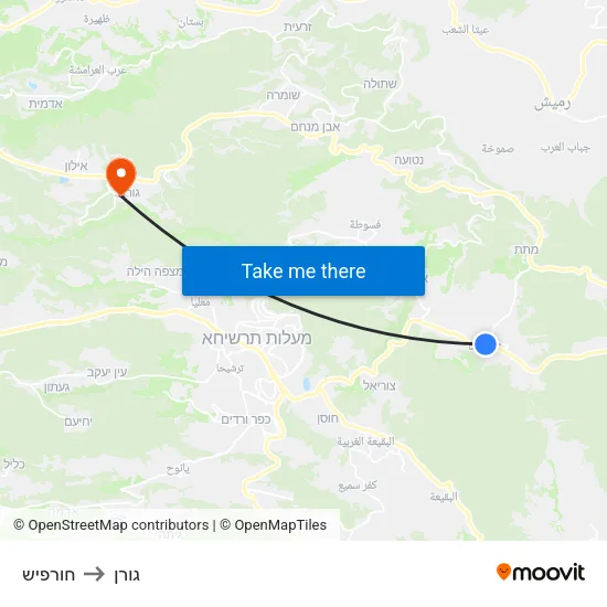 חורפיש to גורן map