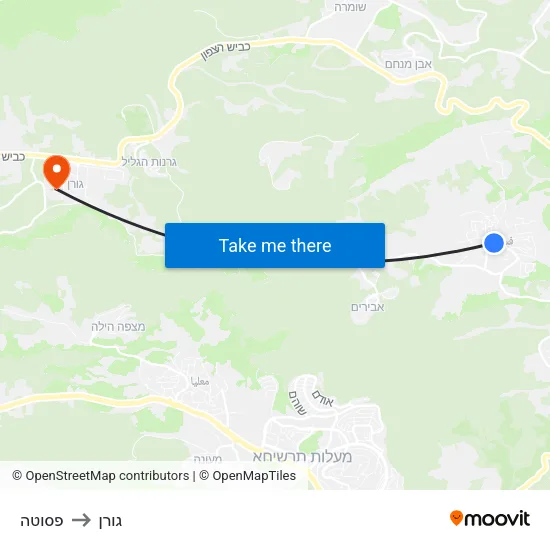 פסוטה to גורן map